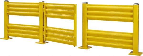 Steel King - Steel Self Closing Rail Safety Gate - Fits 48" Clear Opening, 43-3/4" Wide x 39" Door Height, 100 Lb, Safety Yellow - Americas Industrial Supply