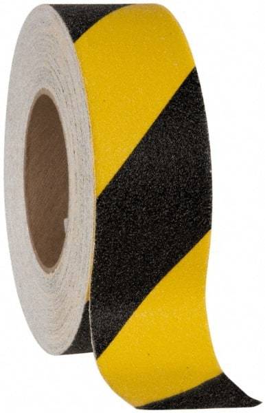 NMC - Black & Yellow Striped Anti-Slip Vinyl Tape - 12" Wide x 60' Long x 0.02" Thick, General Traffic - Americas Industrial Supply