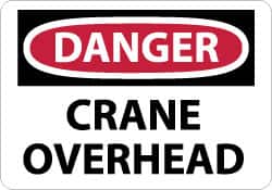 NMC - "Danger - Crane Overhead", 20" Long x 28" Wide, Aluminum Safety Sign - Rectangle, 0.04" Thick, Use for Accident Prevention - Americas Industrial Supply