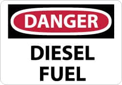 NMC - "Danger - Diesel Fuel", 10" Long x 14" Wide, Rigid Plastic Safety Sign - Rectangle, 0.05" Thick, Use for Hazardous Materials - Americas Industrial Supply