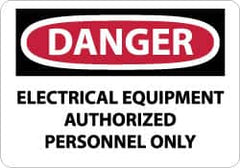 NMC - "Danger - Electrical Equipment - Authorized Personnel Only", 10" Long x 14" Wide, Fiberglass Safety Sign - Rectangle, 0.095" Thick, Use for Accident Prevention - Americas Industrial Supply