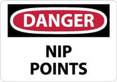 NMC - "Danger - Nip Points", 10" Long x 14" Wide, Rigid Plastic Safety Sign - Rectangle, 0.05" Thick, Use for Accident Prevention - Americas Industrial Supply