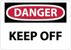 NMC - "Danger - Keep Off", 10" Long x 14" Wide, Rigid Plastic Safety Sign - Rectangle, 0.05" Thick, Use for Hazardous Materials - Americas Industrial Supply