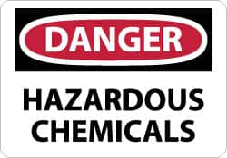 NMC - "Danger - Hazardous Chemicals", 10" Long x 14" Wide, Fiberglass Safety Sign - Rectangle, 0.095" Thick, Use for Hazardous Materials - Americas Industrial Supply