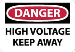 NMC - "Danger - High Voltage - Keep Away", 10" Long x 14" Wide, Aluminum Safety Sign - Rectangle, 0.04" Thick, Use for Accident Prevention - Americas Industrial Supply