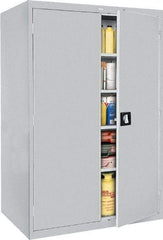 Sandusky Lee - 5 Shelf Locking Storage Cabinet - Steel, 46" Wide x 24" Deep x 72" High, Gray - Americas Industrial Supply