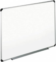 UNIVERSAL - 48" High x 72" Wide Erasable Melamine Marker Boards - Aluminum/Plastic Frame, 74.6" Deep, Includes Accessory Tray/Rail & Mounting Kit - Americas Industrial Supply