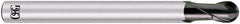 OSG - 4mm Diam, 6mm LOC, 2 Flute Solid Carbide Ball End Mill - TiAlN Finish, Single End, 75mm OAL, 6mm Shank Diam, Spiral Flute - Americas Industrial Supply