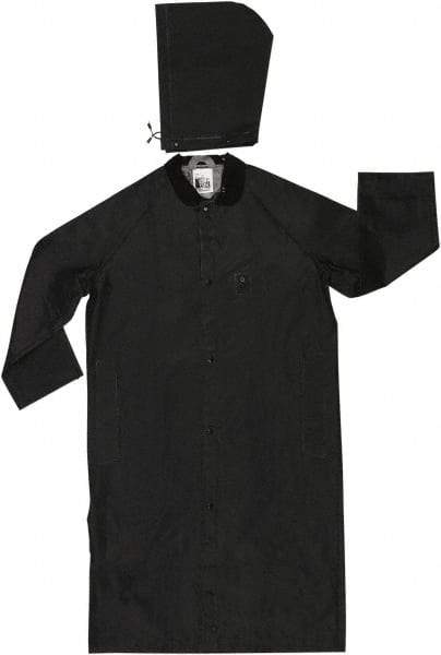 MCR Safety - Size 5XL, Black, Rain Jacket - 2 Pockets, Detachable Hood - Americas Industrial Supply