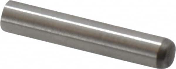 Made in USA - 2.5mm Diam x 14mm Pin Length 416 Stainless Steel Precision Dowel Pin - C 36-42 Hardness, 1 Beveled & 1 Rounded End - Americas Industrial Supply