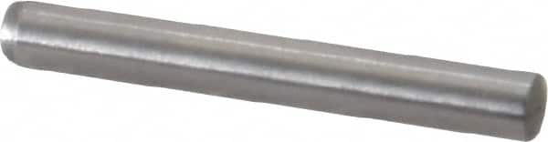 Made in USA - 3mm Diam x 24mm Pin Length 416 Stainless Steel Precision Dowel Pin - C 36-42 Hardness, 1 Beveled & 1 Rounded End - Americas Industrial Supply