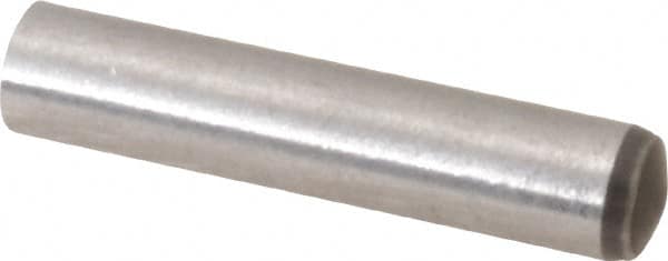 Made in USA - 4mm Diam x 20mm Pin Length 416 Stainless Steel Precision Dowel Pin - C 36-42 Hardness, 1 Beveled & 1 Rounded End - Americas Industrial Supply