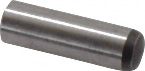 Made in USA - 6mm Diam x 20mm Pin Length 416 Stainless Steel Precision Dowel Pin - C 36-42 Hardness, 1 Beveled & 1 Rounded End - Americas Industrial Supply