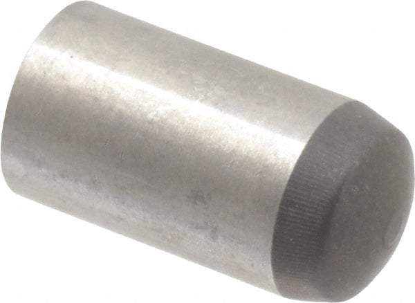 Made in USA - 8mm Diam x 16mm Pin Length 416 Stainless Steel Precision Dowel Pin - C 36-42 Hardness, 1 Beveled & 1 Rounded End - Americas Industrial Supply