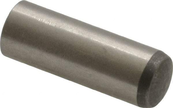Made in USA - 10mm Diam x 30mm Pin Length 416 Stainless Steel Precision Dowel Pin - C 36-42 Hardness, 1 Beveled & 1 Rounded End - Americas Industrial Supply