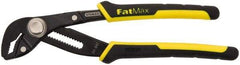 Stanley - 12" OAL, 1-3/4" Jaw Length, 17 Position Groove Joint Tongue & Groove Pliers - Combination (Serrated/Smooth) V-Jaws, Ergonomic Bi-Material Handles - Americas Industrial Supply