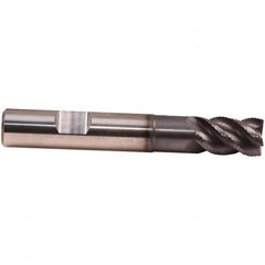 Emuge - 2mm Diam, 3mm LOC, 3 Flute Solid Carbide Roughing & Finishing End Mill - TiAlN Finish, 57mm OAL, 6mm Shank Diam, Weldon Shank, 45° Helix, Centercutting, Regular Length - Americas Industrial Supply