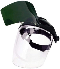 Sellstrom - Nylon Black Ratchet Adjustment, Welding Face Shield & Headgear Set - 12-1/8" Wide x 9" High x 0.06" Thick, Anti-Fog, Clear Window - Americas Industrial Supply