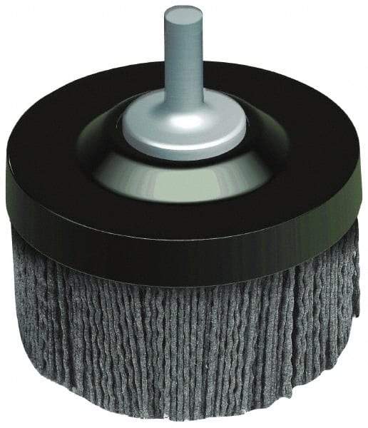 Osborn - 1-1/2" 120 Grit Silicon Carbide Straight Disc Brush - Fine Grade, Quick Change Connector, 1-3/8" Trim Length, 1/4" Shank Diam - Americas Industrial Supply