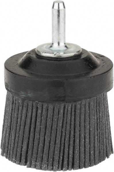 Osborn - 2" 80 Grit Silicon Carbide Crimped Disc Brush - Medium Grade, Quick Change Connector, 1-3/8" Trim Length, 1/4" Shank Diam - Americas Industrial Supply