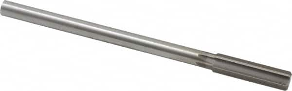 Made in USA - 0.525" High Speed Steel 6 Flute Chucking Reamer - Straight Flute, 0.4355" Straight Shank, 2" Flute Length, 8" OAL - Americas Industrial Supply