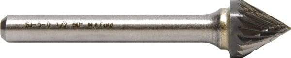 M.A. Ford - 3mm Cut Diam, 3mm Shank Diam, Tree Head Single Cut Burr - Carbide, Point End, 2.4mm LOC, 38mm OAL - Americas Industrial Supply