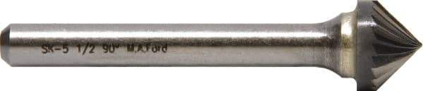 M.A. Ford - 3mm Cut Diam, 3mm Shank Diam, Cone Head Double Cut Burr - Carbide, Point End, 1.6mm LOC, 38mm OAL - Americas Industrial Supply