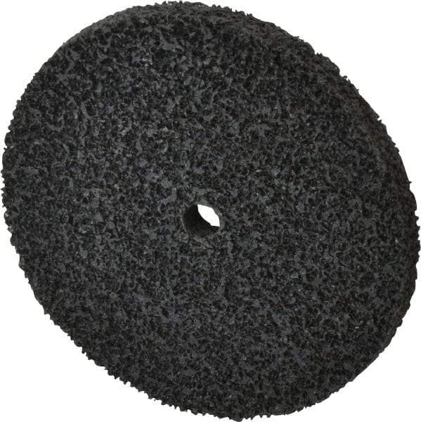 Brite Star - 3" Diam, 1/4" Face Width, 1/4" Center Hole, Fine Grade, Silicon Carbide Deburring Wheel - Unitized, Soft Density 2 Grade, 12,100 RPM - Americas Industrial Supply