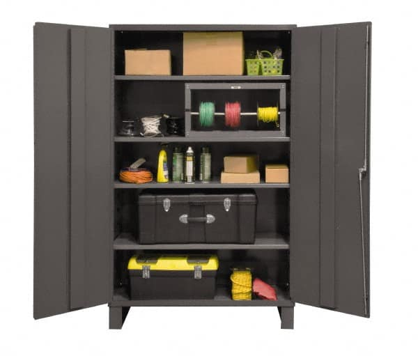 Durham - 4 Shelf Locking Storage Cabinet - Steel, 48" Wide x 24" Deep x 78" High, Gray - Americas Industrial Supply