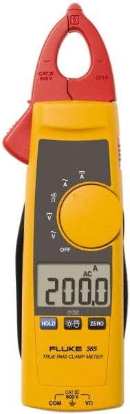 Fluke - 365, CAT III, Digital True RMS Clamp Meter with 0.7087" Detachable Jaws - 600 VAC/VDC, 200 AC/DC Amps, Measures Voltage, Current, Resistance - Americas Industrial Supply