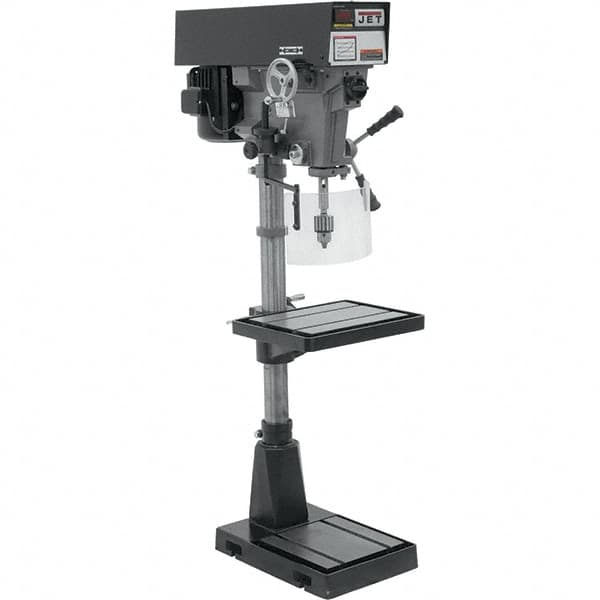 Jet - 15" Swing, Variable Speed Pulley Drill Press - Variable Speed, 1 hp, Three Phase - Americas Industrial Supply