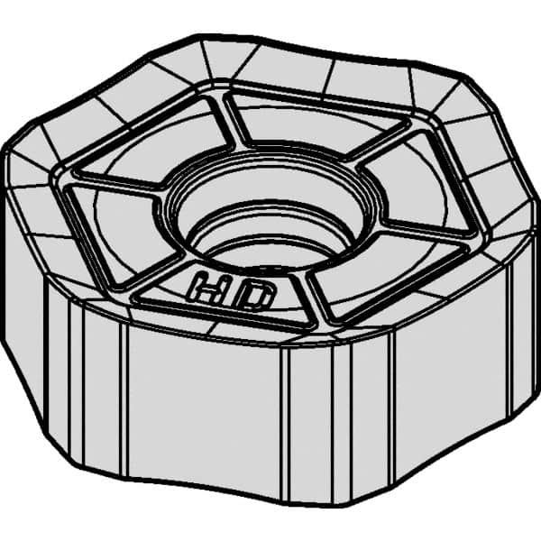 Kennametal - HNGJ535 HD Grade KCPM40 Carbide Milling Insert - TiAlN/AlCrN Finish, 0.215" Thick, 5/8" Inscribed Circle, 3/64" Corner Radius - Americas Industrial Supply