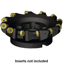 Kennametal - 160mm Cut Diam, 10mm Arbor Hole, 4.5mm Max Depth of Cut, 45° Indexable Chamfer & Angle Face Mill - 10 Inserts, HNGJ 0905.. Insert, Right Hand Cut, 10 Flutes, Through Coolant, Series KSHR - Americas Industrial Supply