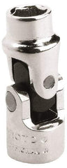 Proto - 1/4" Drive, Standard Hand Socket - 6 Points, 1-13/32" OAL, Alloy Steel, Chrome Finish - Americas Industrial Supply