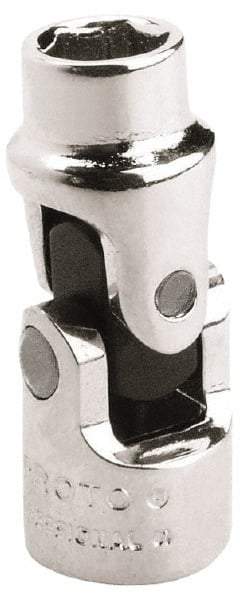 Proto - 1/4" Drive, Standard Hand Socket - 6 Points, 1-25/64" OAL, Alloy Steel, Chrome Finish - Americas Industrial Supply