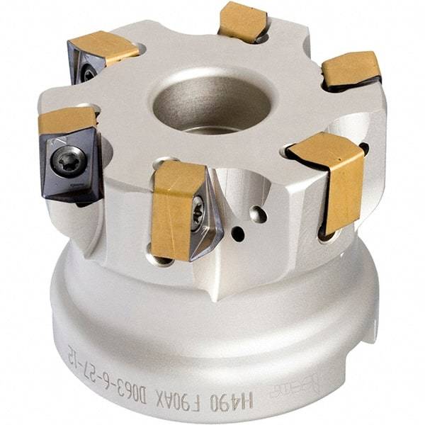 Iscar - 214.8mm Cut Diam, 60mm Arbor Hole, 7.15mm Max Depth of Cut, 45° Indexable Chamfer & Angle Face Mill - 12 Inserts, S845 SX.U 16.. Insert, Right Hand Cut, 12 Flutes, Series Helido - Americas Industrial Supply