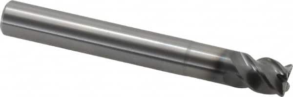 OSG - 3/8", 4 Flute, Single End, Solid Carbide, 0.02" Corner Radius End Mill - 3" OAL, 45° Helix, 3/8" LOC, 1" Extended Reach - Americas Industrial Supply