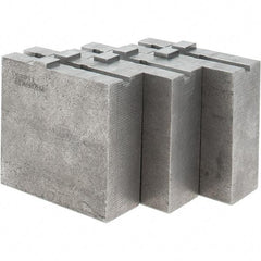 Abbott Workholding Products - 8" & Up Chuck Capacity, Tongue & Groove Attachment, Square Soft Lathe Chuck Jaw - 3 Jaws, Steel, 1-3/4" Btw Mount Hole Ctrs, 4" Long x 1-1/2" Wide x 4" High, 5/16" Groove, 3/8" Fastener - Americas Industrial Supply