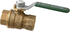 Legend Valve - 1/2" Pipe, Full Port, Brass Full Port Ball Valve - Bi-Directional, FNPT x FNPT Ends, Quarter Turn Handle, 600 WOG, 150 WSP - Americas Industrial Supply