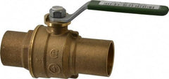 Legend Valve - 1" Pipe, Full Port, Brass Full Port Ball Valve - Bi-Directional, Sweat Ends, Quarter Turn Handle, 600 WOG, 150 WSP - Americas Industrial Supply