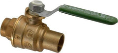 Legend Valve - 1/2" Pipe, Full Port, Brass Full Port Ball Valve - Bi-Directional, Sweat Ends, Quarter Turn Handle, 600 WOG, 150 WSP - Americas Industrial Supply