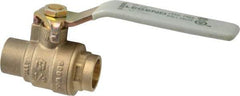Legend Valve - 1/2" Pipe, Full Port, Brass Full Port Ball Valve - Bi-Directional, Sweat Ends, Quarter Turn Handle, 600 WOG, 150 WSP - Americas Industrial Supply