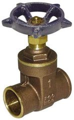 Legend Valve - 3/4" Pipe, Class 200, Sweat Brass Solid Wedge Gate Valve - 200 WOG, 1 WSP, Bolted Bonnet, For Use with Potable Water Applications - Americas Industrial Supply