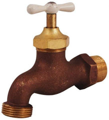 Legend Valve - 3/4" Pipe, 125 psi WOG Rating, Brass Hose Bibb, Stop Valve - T Handle, MNPT x MGHT End Connections, Use with Potable Water Applications - Americas Industrial Supply