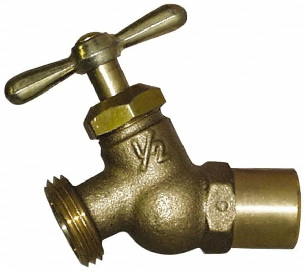 Legend Valve - 3/4" Pipe, 125 psi WOG Rating, Brass Hose Bibb, Stop Valve - T Handle, MGHT End Connections, Use with Potable Water Applications - Americas Industrial Supply