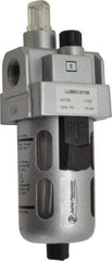 PRO-SOURCE - 3/8" NPT, 145 Max psi Intermediate Modular Lubricator - Polycarbonate Bowl with Metal Guard, with Sight Glass, Cast Aluminum Body, 106 CFM, 140°F Max Temp, 2.16" Wide x 6.18" High - Americas Industrial Supply