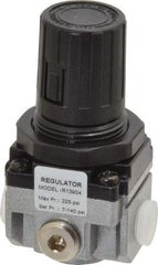 PRO-SOURCE - 1/8 NPT Port, 17 CFM, Aluminum Miniature Regulator - 7 to 145 psi Range, 220 Max psi Supply Pressure, 1/8" Gauge Port Thread, 1.56" Wide x 3.19" High - Americas Industrial Supply