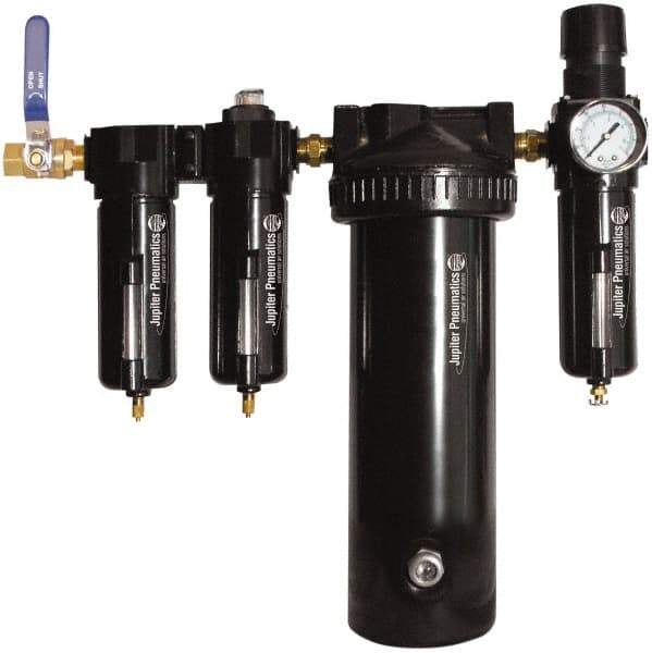 PRO-SOURCE - 25 CFM at 100 psi Inlet, 5 Stage Heavy-Duty Desiccant Dryer - 1/2" NPT Inlet/Outlet x 15" Long x 5-1/2" Wide x 16" High - Americas Industrial Supply