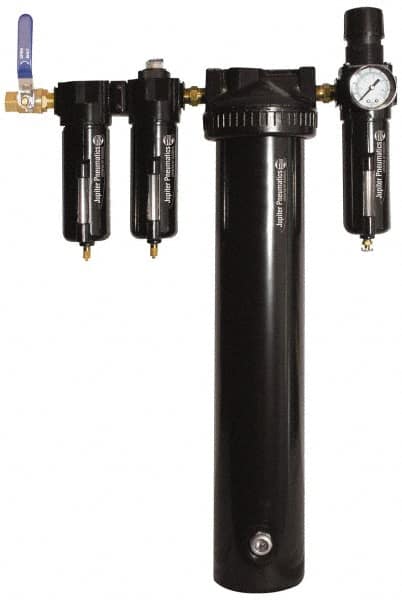 PRO-SOURCE - 30 CFM at 100 psi Inlet, 5 Stage Heavy-Duty Desiccant Dryer - 1/2" NPT Inlet/Outlet x 15" Long x 5-1/2" Wide x 26-1/2" High - Americas Industrial Supply