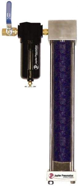 PRO-SOURCE - 1/2" NPT Port 2 Piece Filter-Desiccant Dryer FRL Unit - Zinc Bowl, 30 SCFM, 120 Max psi, 17" High, Manual Drain - Americas Industrial Supply